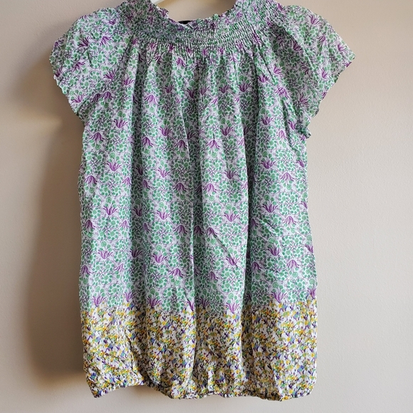 Zara short sleeve soft flowy top , purple yellow floral prints XS size - Picture 6 of 8